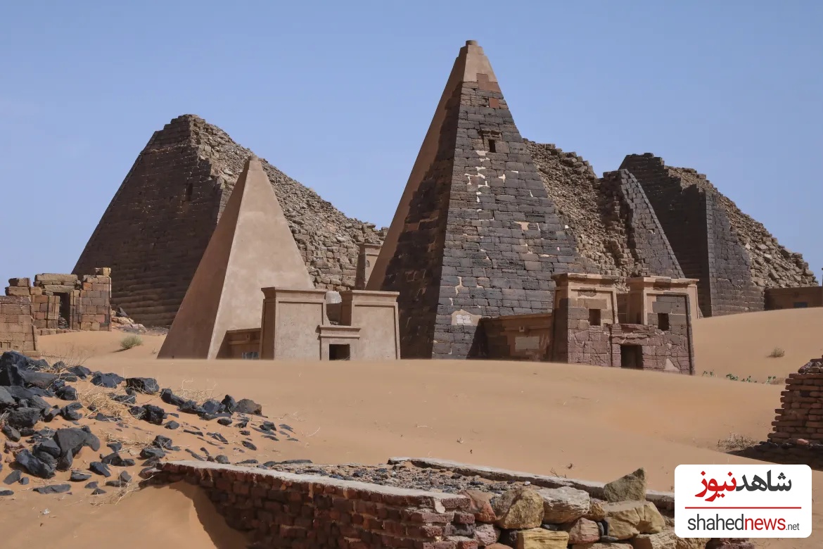 Pyramids at Meroe rise from the desert about 200km (125 miles) north of Khartoum in Sudan’s River Nile state. 