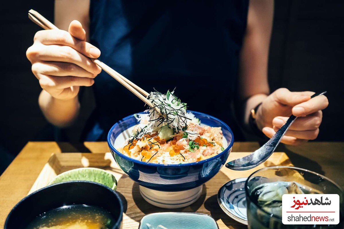 eating with chopsticks