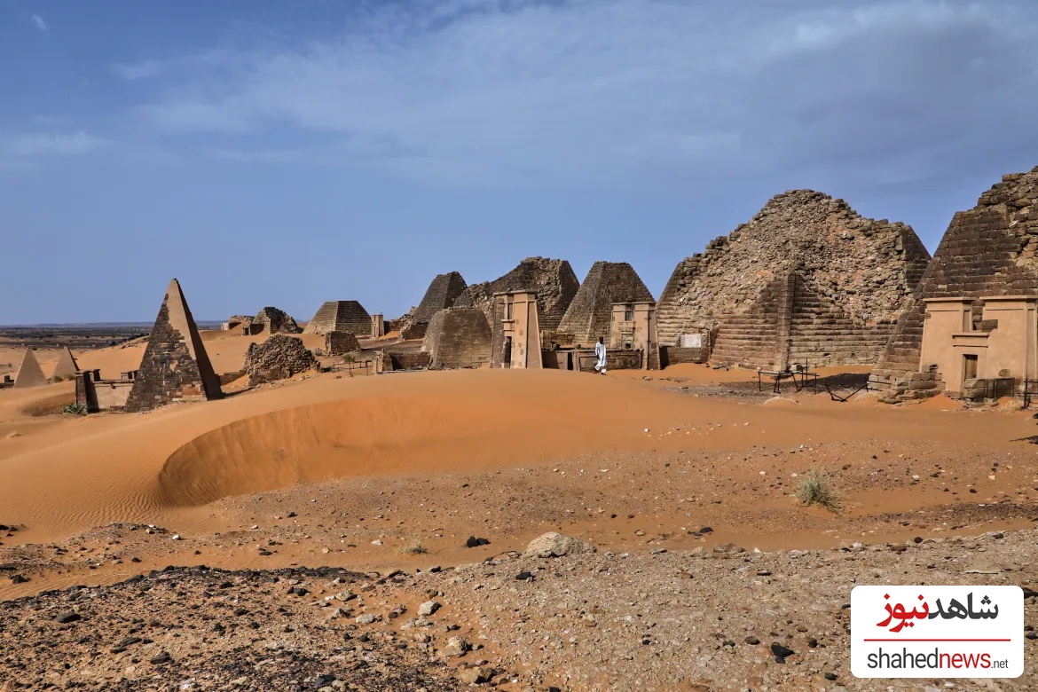 The Meroe necropolis contains more than 200 pyramids, built as tombs for the rulers of the ancient Kingdom of Kush. 
